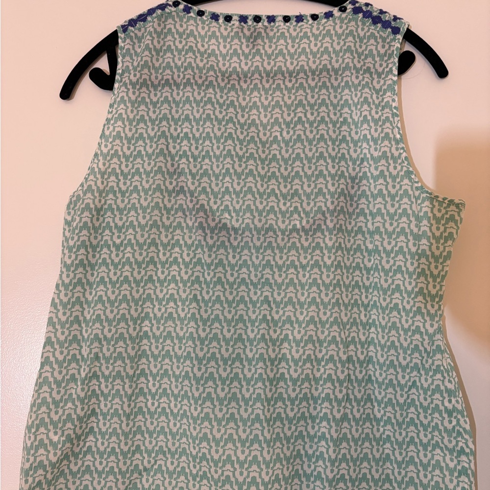 Talbots Embroidered Sleeveless Top - Blue and White - Picture 4 of 5